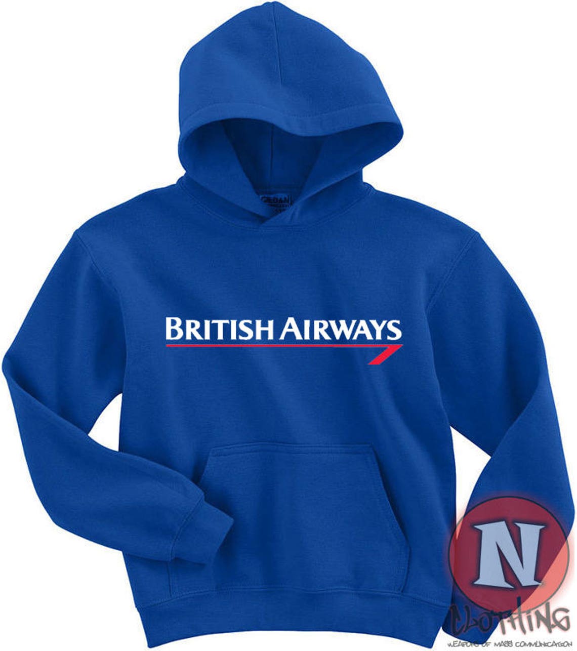 British Airways Airline Hoodie Hooded Top Aircraft Plane Etsy