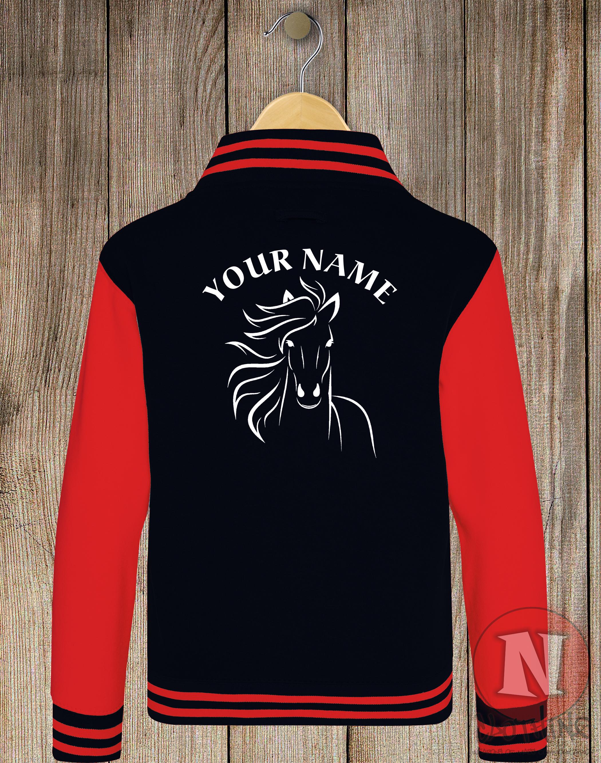 Customaized Riding Jacket Custom Horse Design Kids Varsity Jacket, for Riding and Stables, Name ...