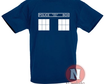 Tardis children's t-shirt.  For your little timelord. In 2 colours and 5 sizes.