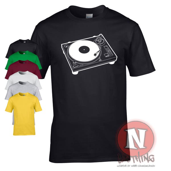Turntable t-shirt. For vinyl junkies, DJ's, audio nuts and anyone who loves analogue
