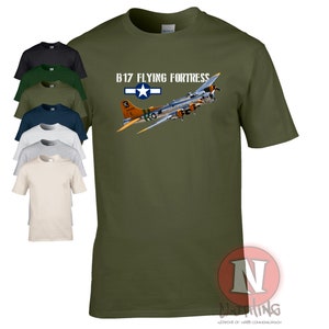 B17 Flying Fortress aircraft t-shirt USAF design. The legendary World War 2 bomber aircraft