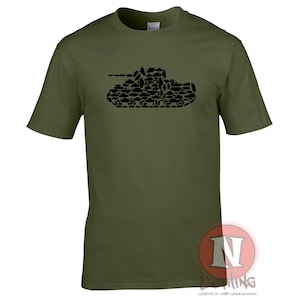 M4 Sherman Tank design t-shirt. World War 2 ontwerp met enkele van de meest bekende tanks van WW2