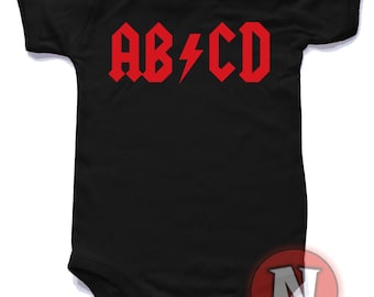 Rock n Roll-babyromper: AB/CD-ontwerp, 100% katoen