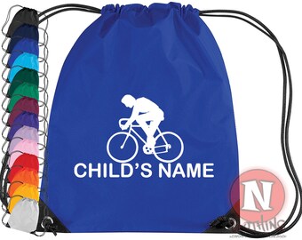 Cycling gym bag. Personalize with your child's name. Ideal for school and clubs. Gym bag in 14 colours. Personalise!