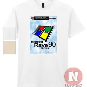 Microdot Rave 90 T-shirt old school jaren negentig festival dansmuziek biologisch zwaargewicht T-shirt