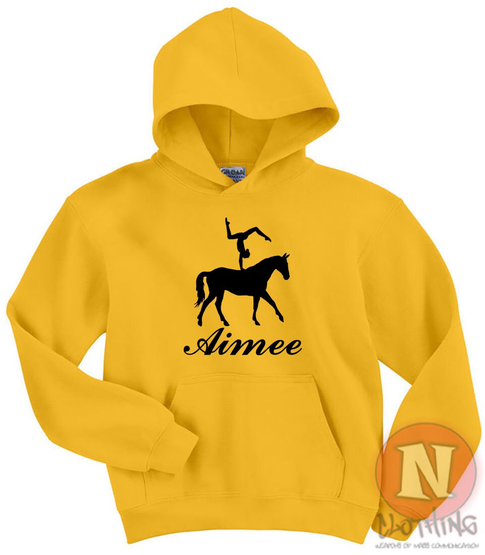 Custom Horse Vaulting Kids Etsy Horse - Personalized Pony Top and Hoodie Hooded Riding