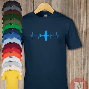 Spitfire heartbeat t-shirt World war 2 battle of Britain RAF fighter aircraft