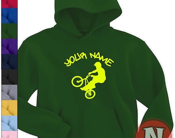Custom BMX children's Hoodie top biker tricks freestyle bikes personalized jumper