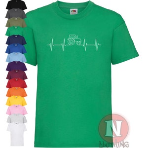 Tractor EKG children&#39;s t-shirt. For little ones and teenagers. 100% cotton, great gift idea