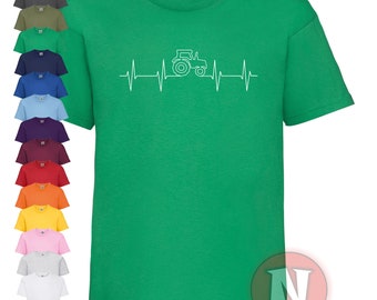 Tractor EKG children's t-shirt. For little ones and teenagers. 100% cotton, great gift idea