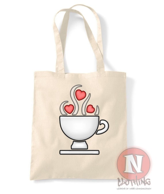 Caffè amore naturale tote bag riutilizzabile shopping bag