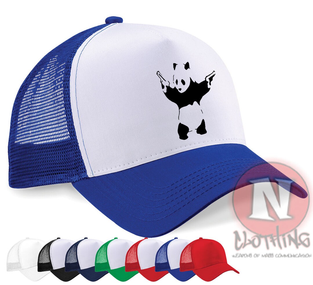 Banksy Pandamonium Panda Street Art Retro Style Cap Half Mesh Trucker ...