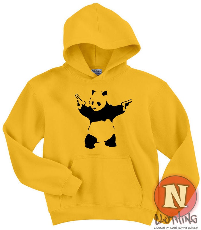 Banksy Pandamonium Hoodie Hooded Top Panda Street Art Graffiti Stencil ...