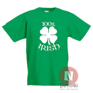 Camiseta para niños 100% irlandesa. Ideal para cualquier joven de la isla Esmeralda. 100% algodón, gran idea de regalo