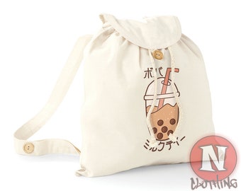 Bubble tea backpack bag organic environmentally friendly Kawaii Japan festival vacation school