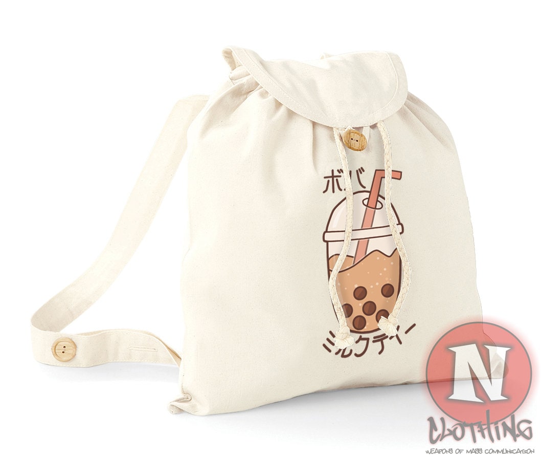 Bubble tea backpack bag organic environmentally friendly Kawaii Japan festival vacation school