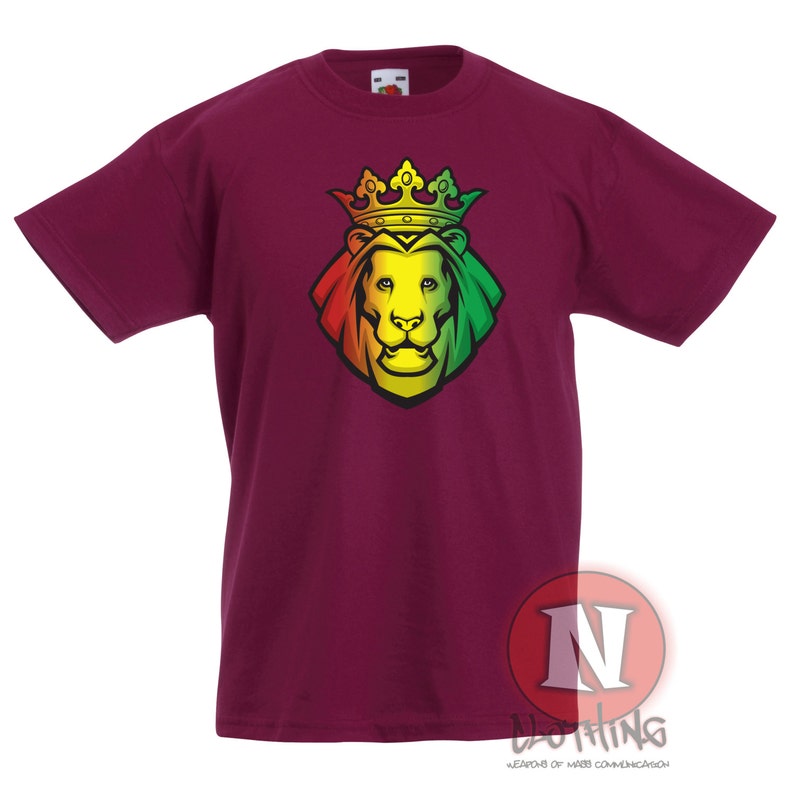Rasta Reggae Lion Children's T-shirt. for Your Little Rastaman. in 6 ...