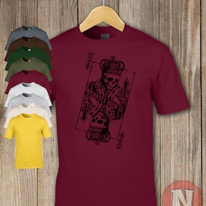 スケルトントランプTシャツ スカルスネークグランジレトロスタイルゴスTシャツ
