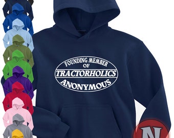 Tractorholics Anonymous Hoodie agriculture support farmers farming polycotton adult hooded sweatshirt