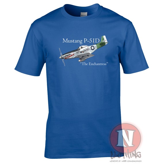 T-shirt P-51 Mustang – Avion De Chasse Américain WWII, Coton Léger, Coupe Classique, Cadeau Passionné Aviation