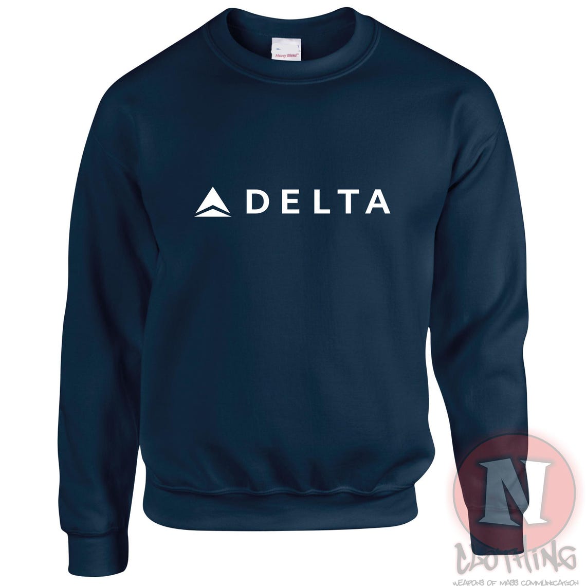 Delta Airlines Sweatshirt USA Aircraft Airport Travel Adult Polycotton ...