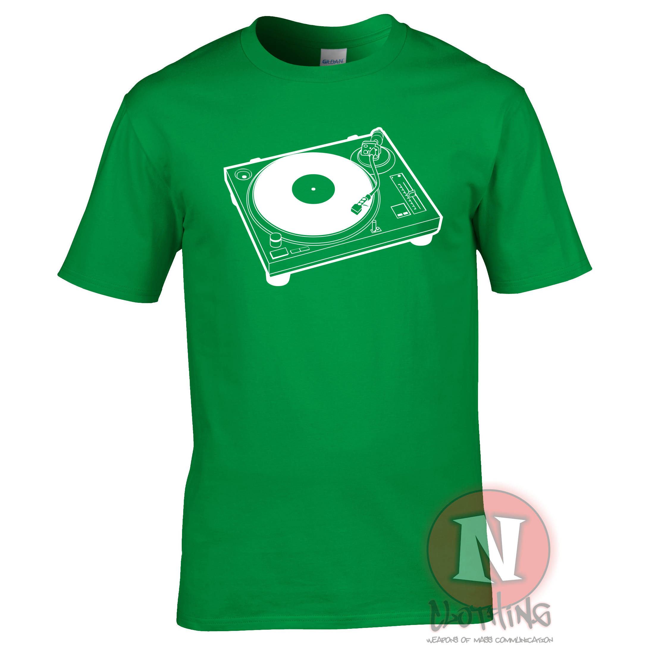 ターンテーブルTシャツ。レコードマニア、DJ、オーディオマニア 