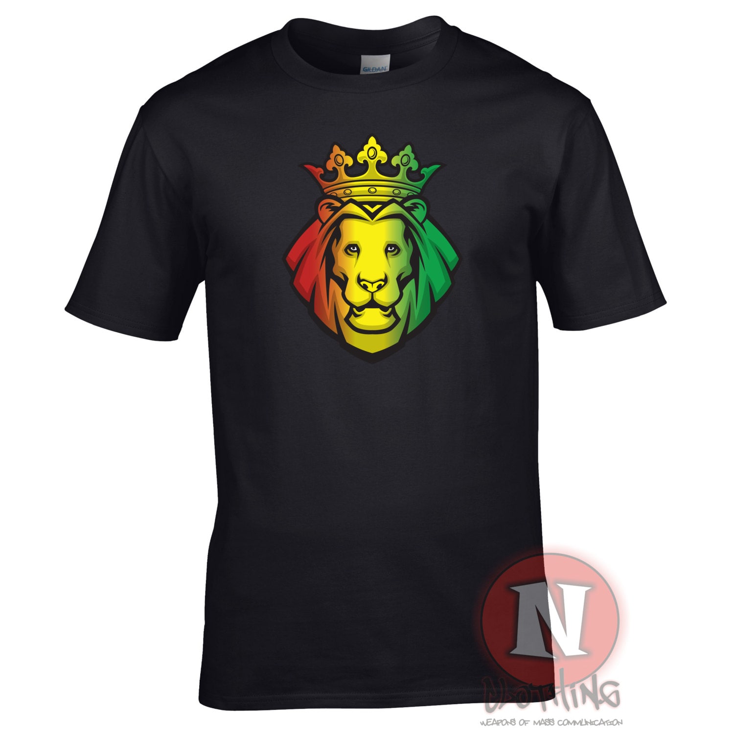Image of Ratsa Lion Reggae T-Shirt. Dub, Dancehall, Lovers Rock, Dubstep & Lovers. 5 Colours