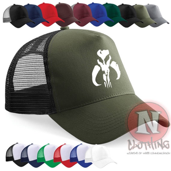 Boba Fett Mandalorian Mütze Half mesh retro Trucker Baseball Hut Star Wars  Jenga Fett Verschiedene Farben. Druckknopfversteller. Gedrucktes Design. -  Etsy.de