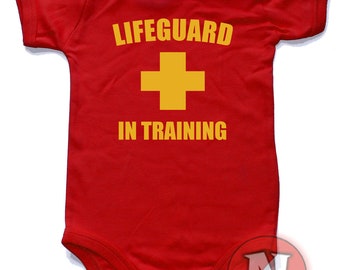 Lifeguard in training babygrow. Babysuit baby suit in sizes from 0-3 up to 12-18 months