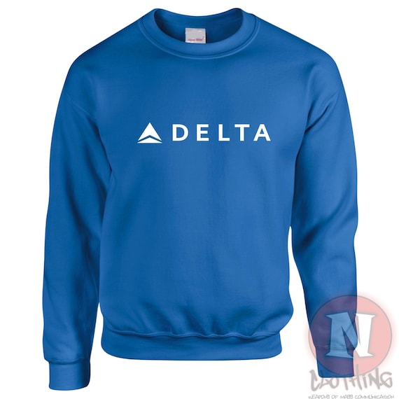 Delta Airlines Sweatshirt USA Aircraft Airport Travel Adult