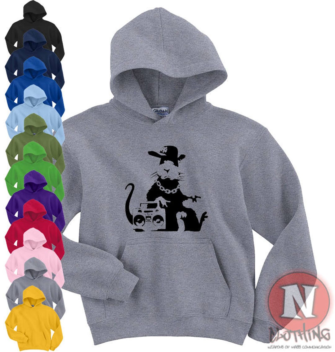 Banksy Gangster Rat Hoodie Hooded Top Bristol Street Art Hip Hop Rat ...