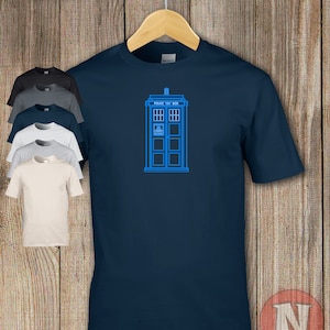 Tardis graphic t-shirt. For Whovians of the Galaxy travelling in Time And Relative Dimensions In Space