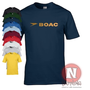 BOAC T-Shirt classic airline flying crew airport aircraft airplane aeroplane tee