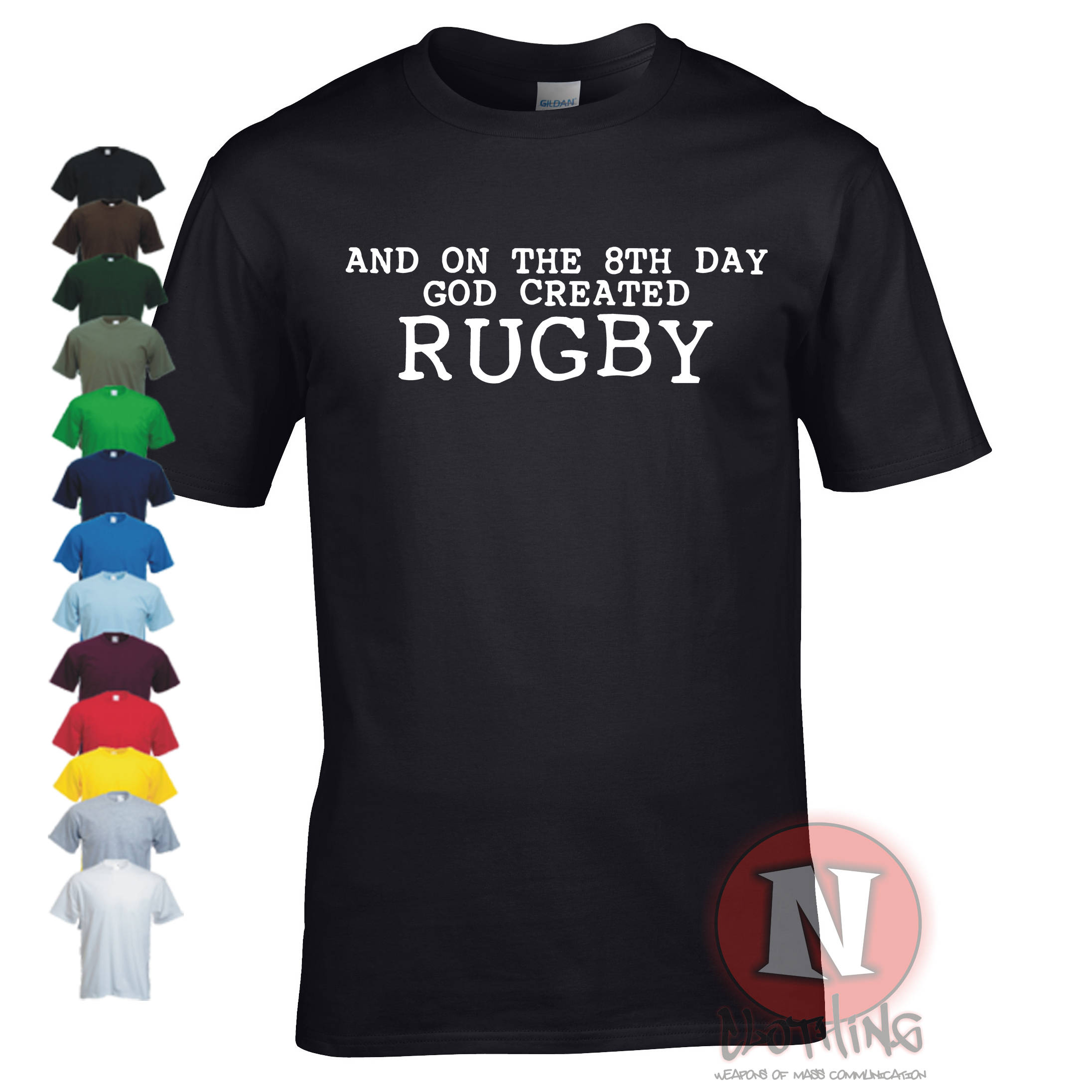 And on the 8th Day God Created RUGBY Funny Sports T-shirt. for All