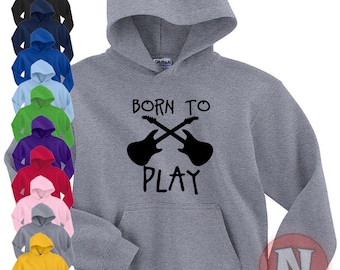 Born to Play Guitar sudadera con capucha para niños top con capucha rock and roll indie Pop