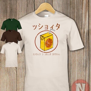 T-shirt grafica con scatola di succo T-shirt con stampa estetica carina