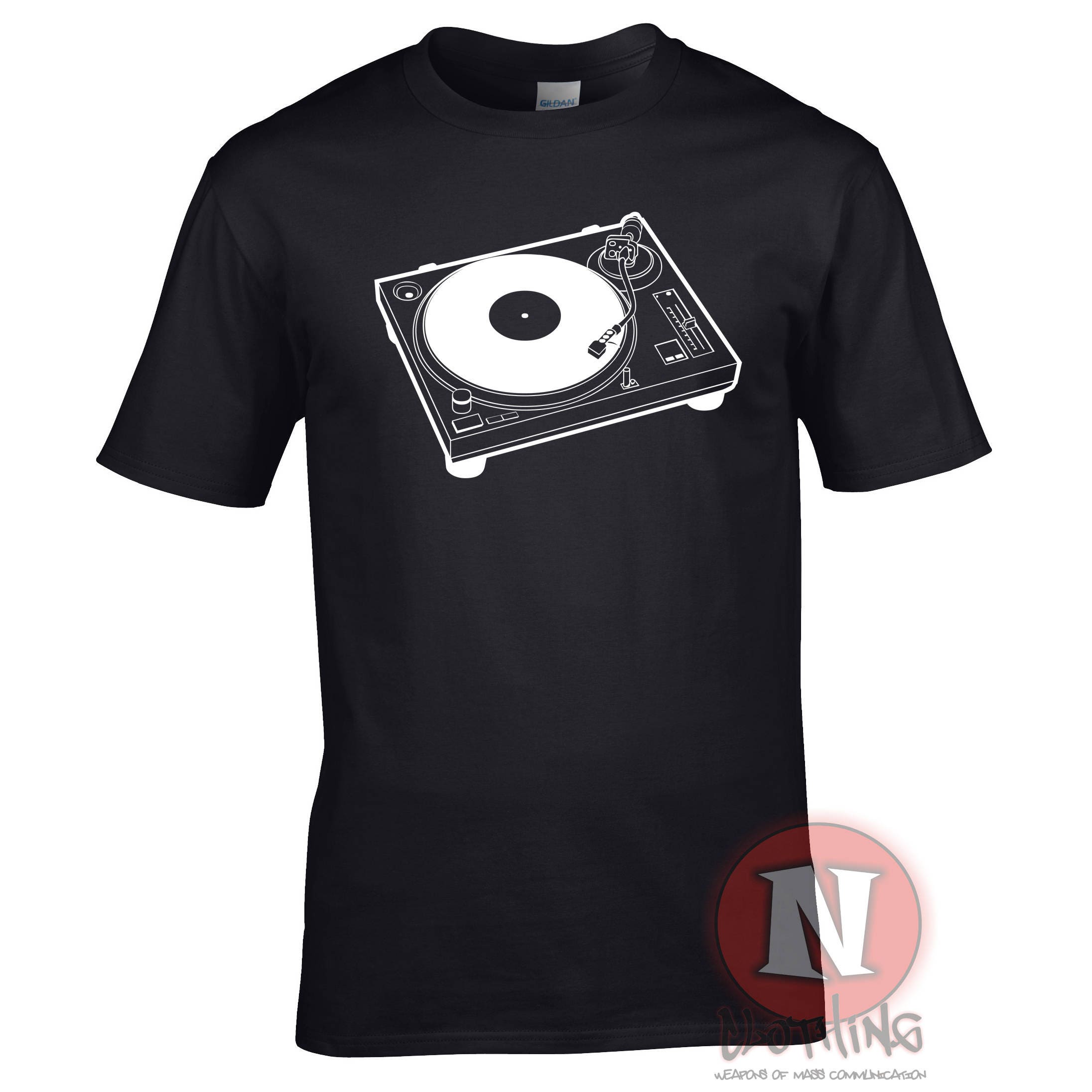 ターンテーブルTシャツ。レコードマニア、DJ、オーディオマニア