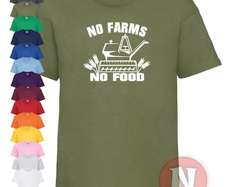 No farms No food children's t-shirt. For little ones and teenagers. 100% cotton, great gift idea