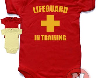 Lifeguard in training babygrow. Babysuit baby suit in sizes from 0-3 up to 12-18 months