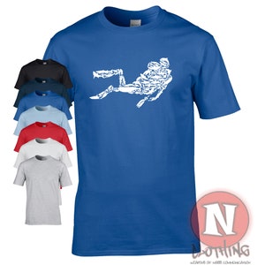 Scuba Diver Grafik T-Shirt. Das ideale Geschenk für den Tauchfanatiker. Tauchen Teeshirt T-Shirt