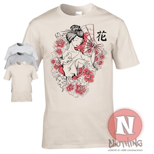 Japans Geisha meisje kunst t-shirt. Land van de stijgende zontee