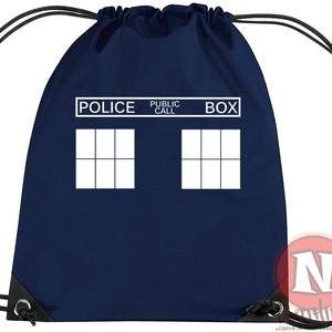 Sac de sport Tardis Police. Idéal pour les écoles et les clubs. Sac de sport en 2 couleurs. Parfait pour votre tournevis sonique Whovians !