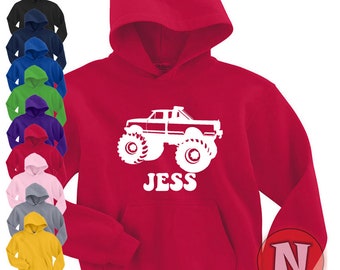 Custom monster truck children's Hoodie hooded top big trucker off road personalized