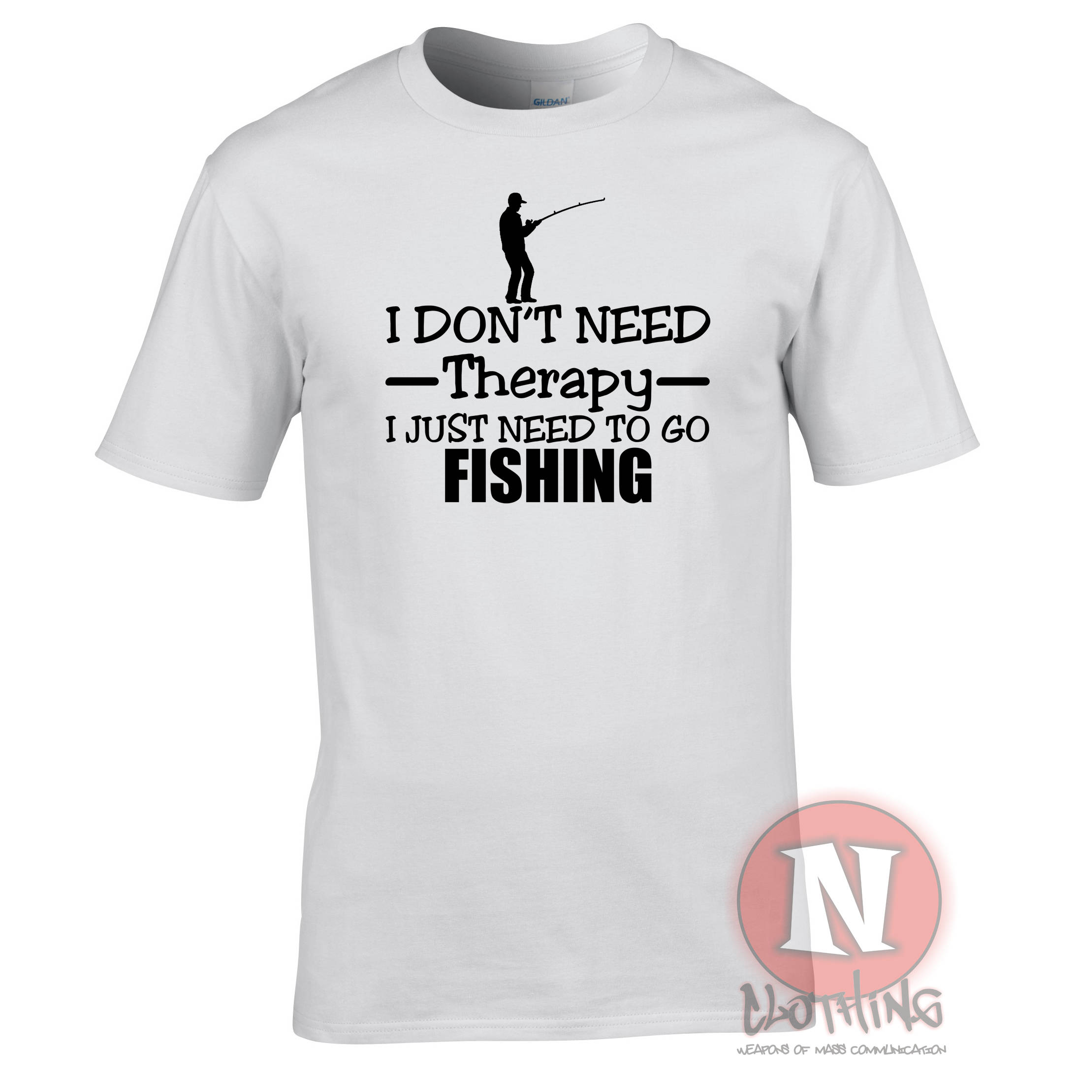 I Don't Need Therapy, I Just Need to Go Fishing T-shirt Tshirt Tee for  Anglers of the World. Gone Fishing 