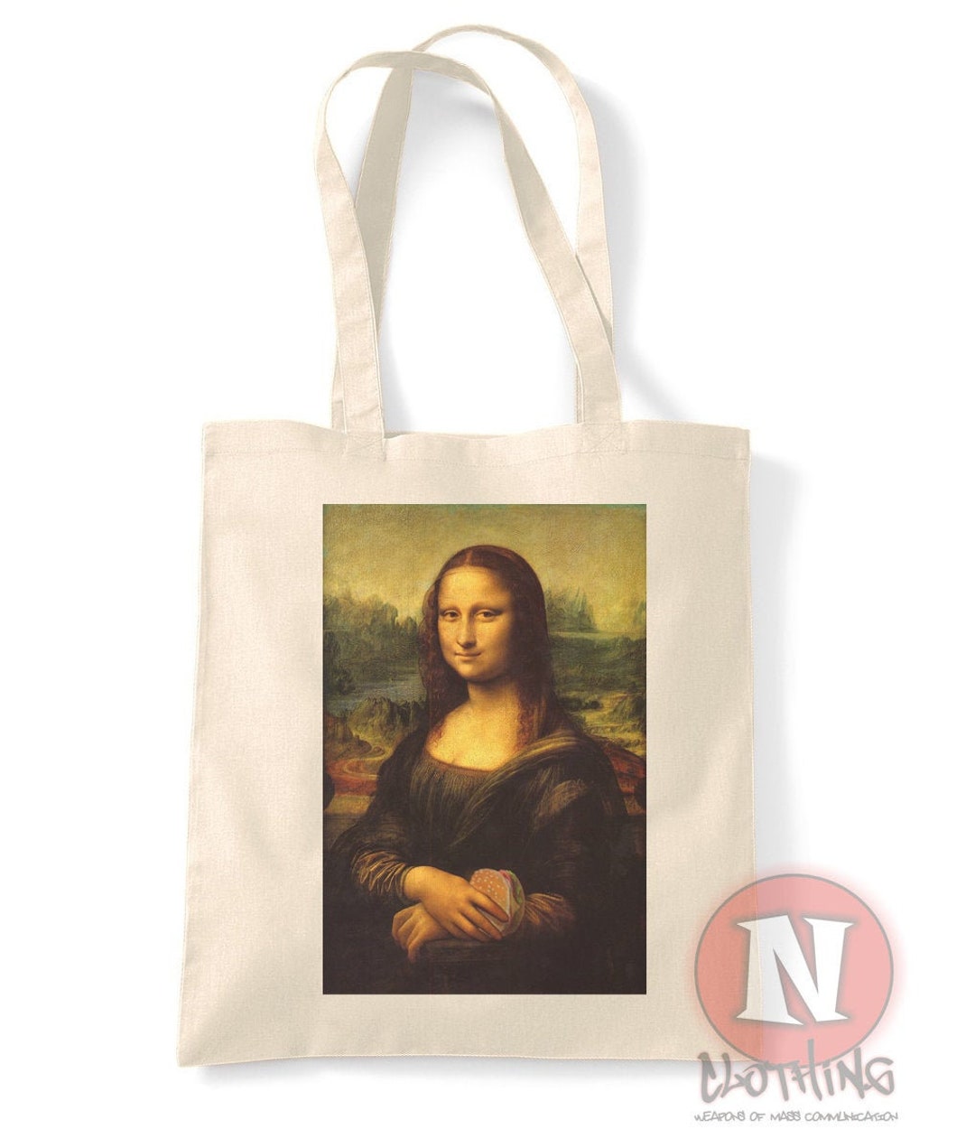 Monalisa Burger Tote Bag