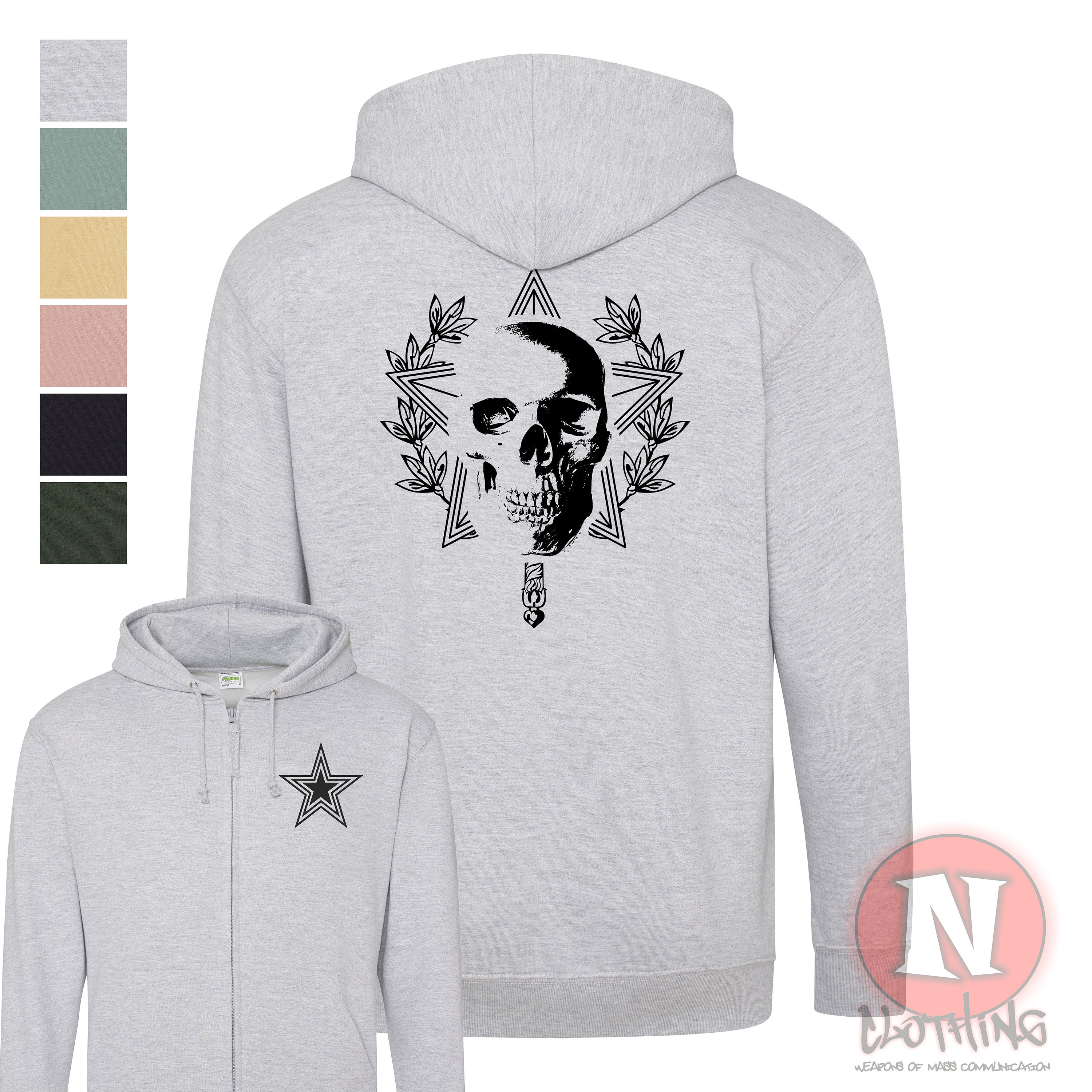 Y2k Grunge Skeleton Skull Zip up Hoodie - Etsy UK