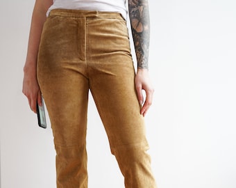 Tan suede trousers Clearance