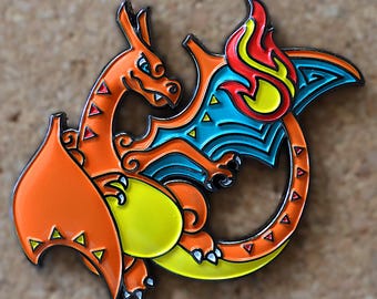 Skyfire & Moonshine | Charizard Enamel Pin | Limited Edition Pokemon Badge | Ronin Wind x Cosmopoliturtle