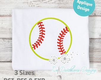 Softball Applique Embroidery Design, machine embroidery, softball design, softball embroidery design