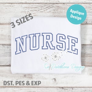 NURSE Applique Embroidery Design LARGE, machine embroidery, nurse design, nurse embroidery design